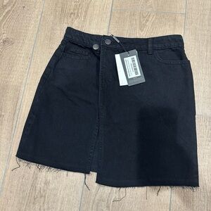 PrettyLittleThing Black Denim Skirt
